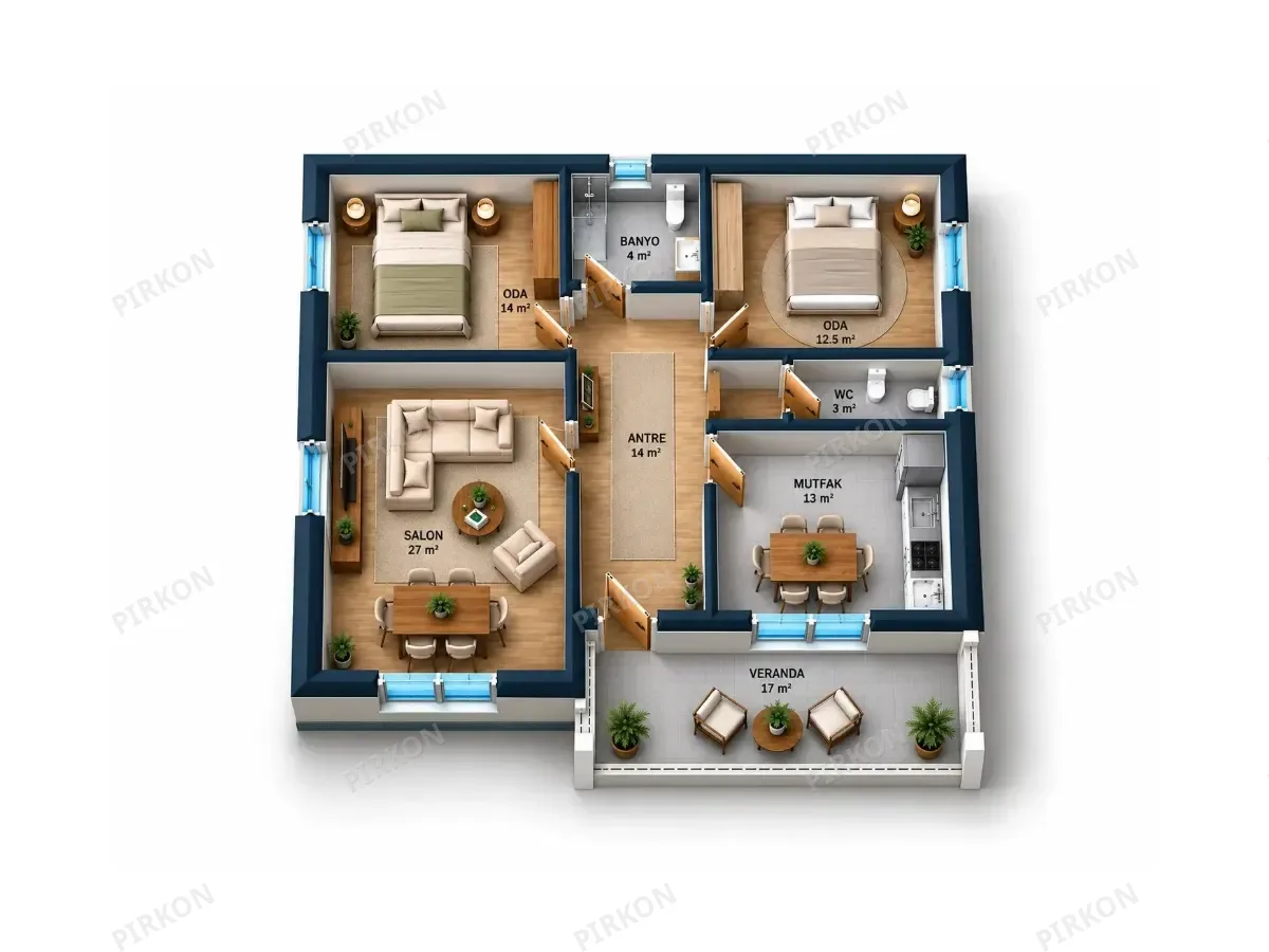 112 m² Hafif Çelik Ev