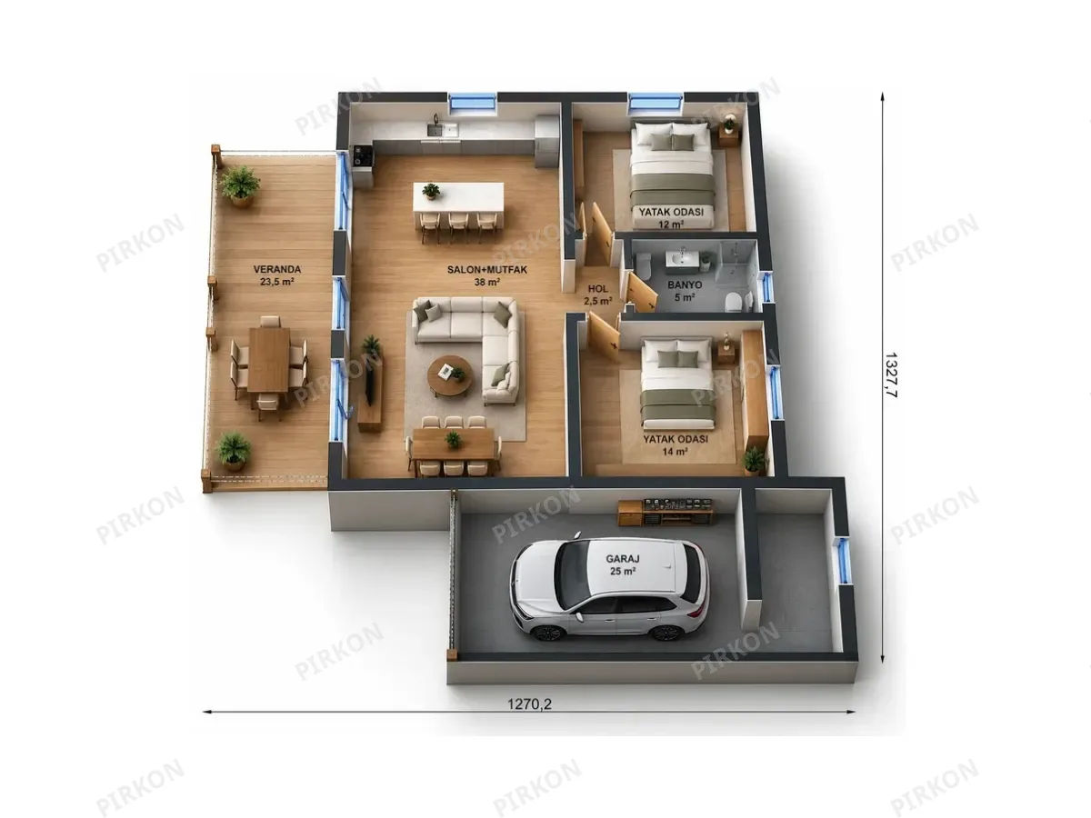 135 m² Prefabrik Ev