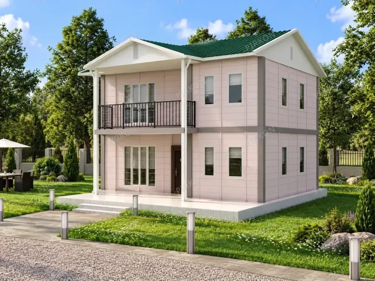 128 m² İki Katlı Prefabrik  Ev