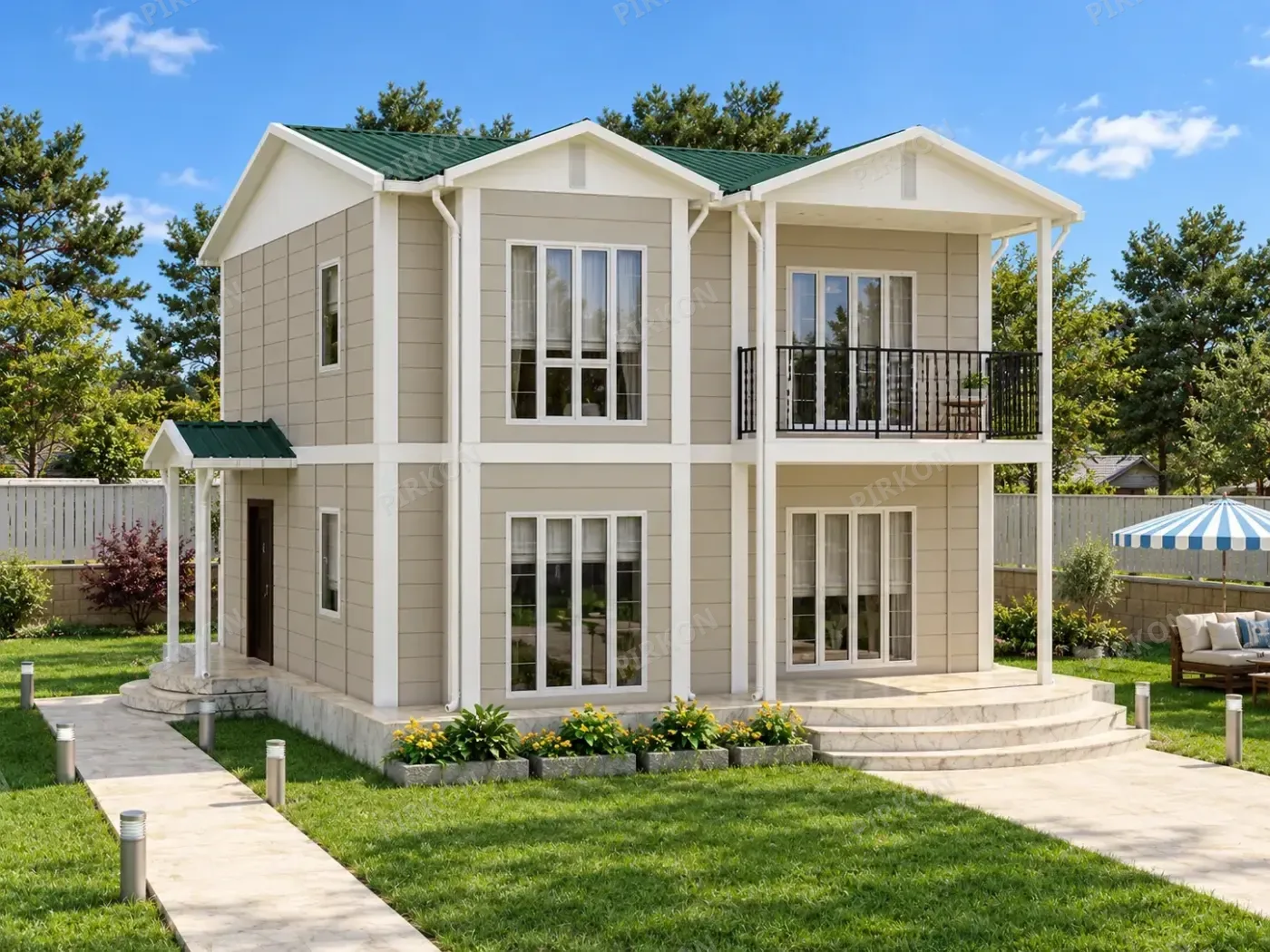 136 m² İki Katlı Prefabrik  Ev 