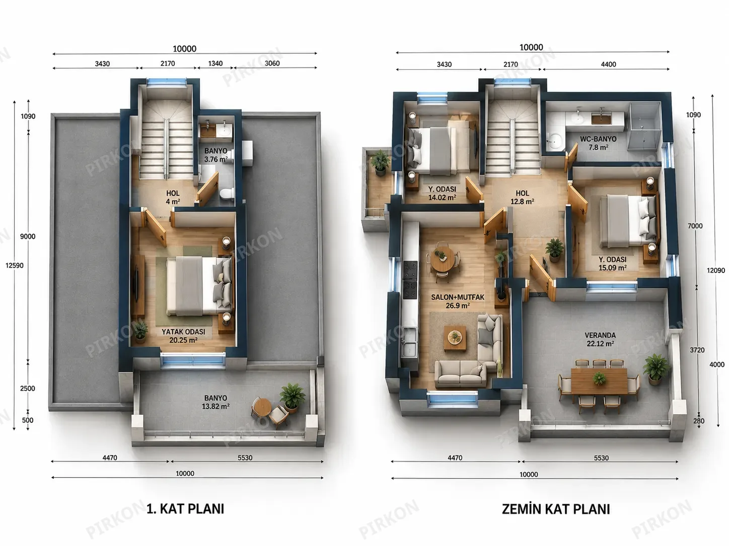 161 m² İki Katlı Çelik Ev