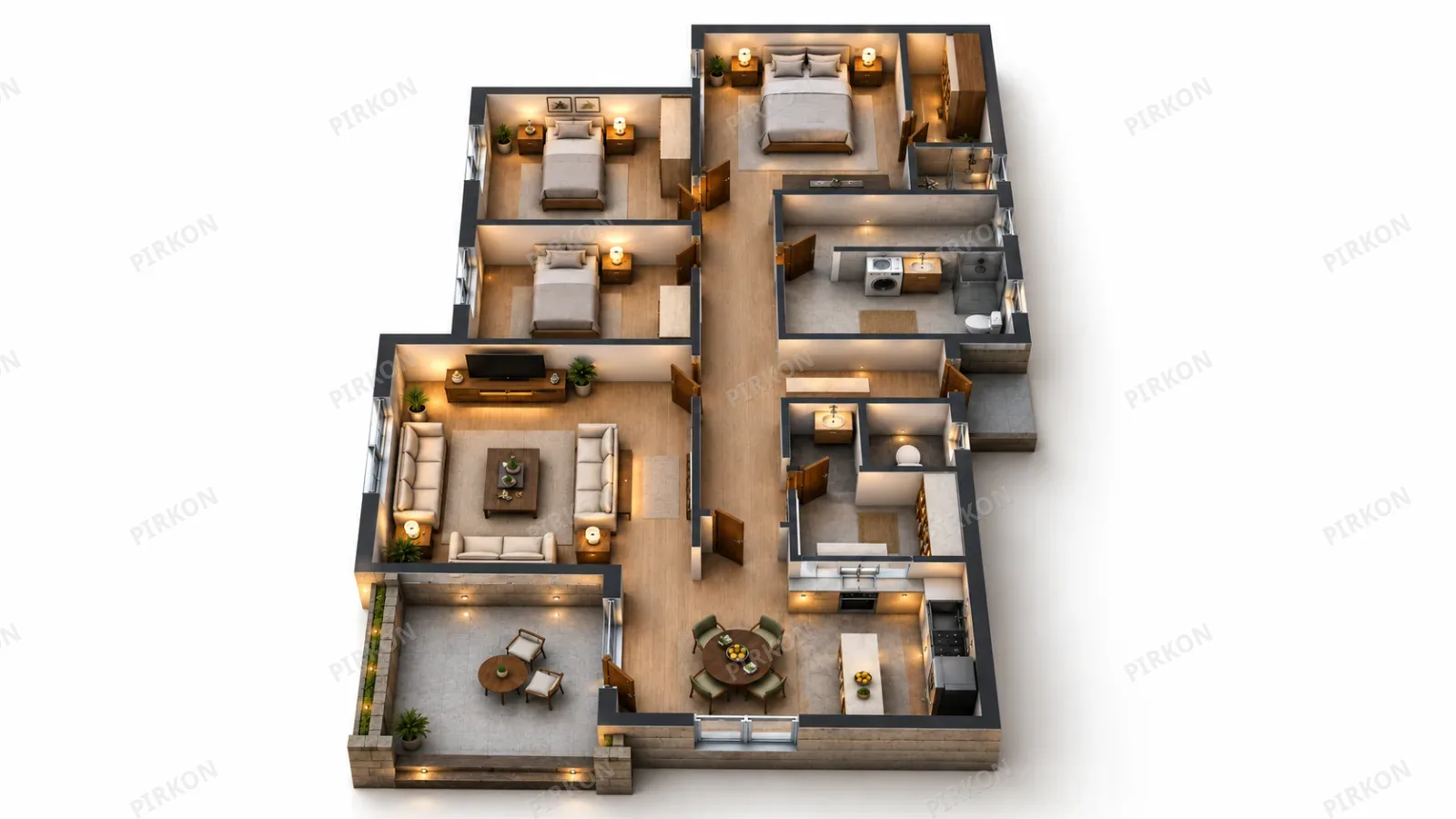 163 m2 Tek Katlı  Hafif Çelik Villa