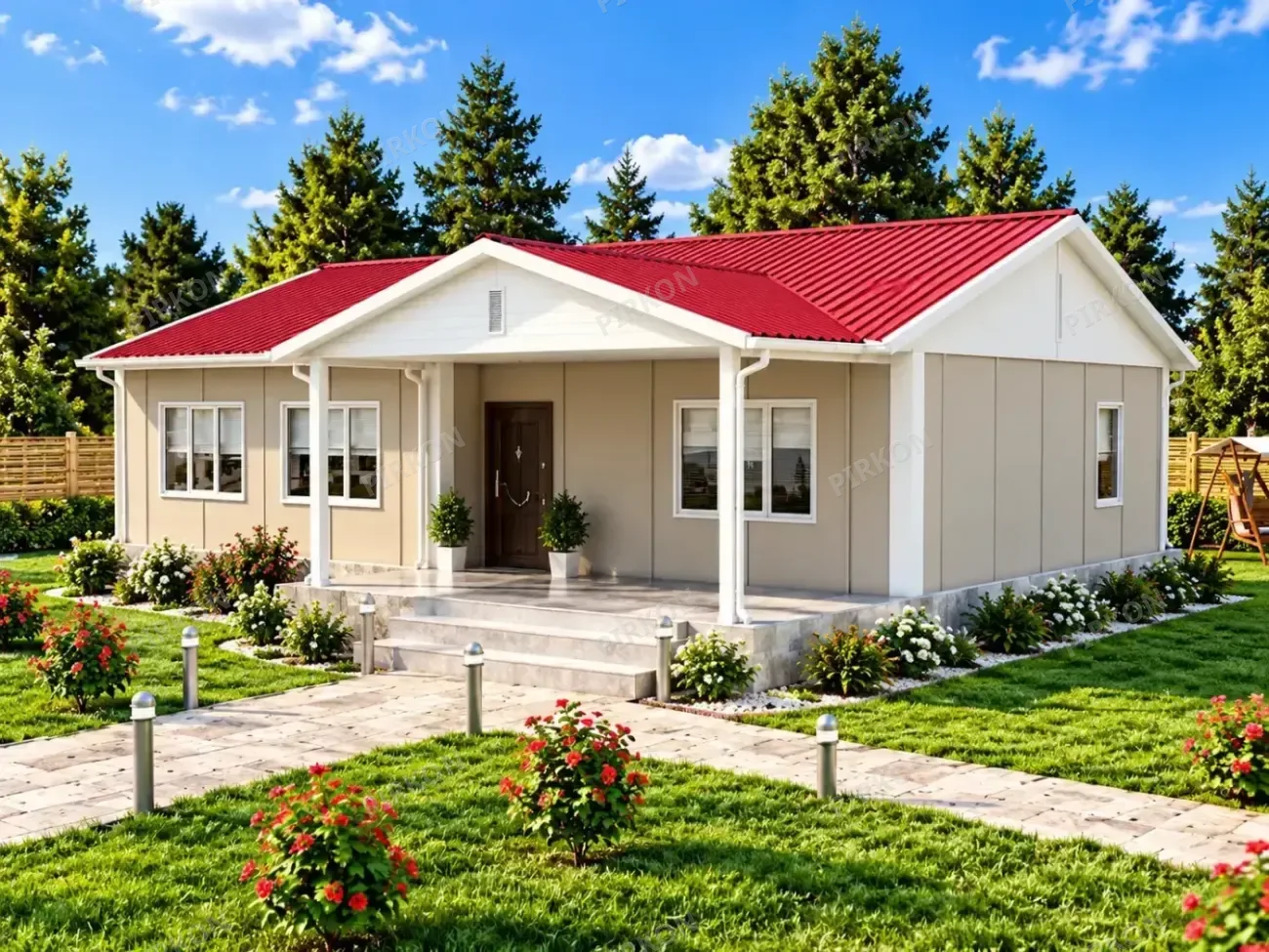 103  m² Tek Katlı Prefabrik  Ev