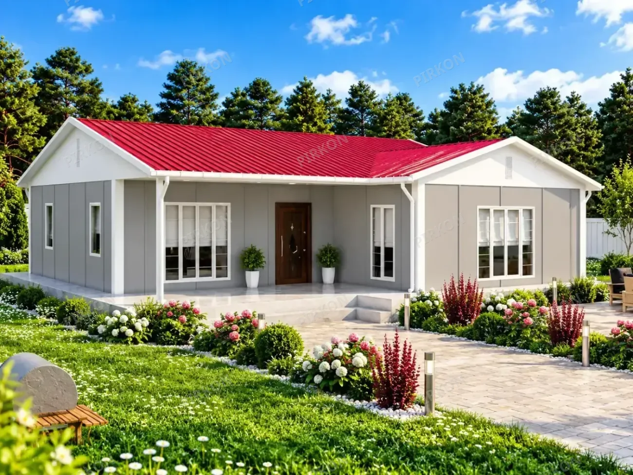 114 m² Tek Katlı Prefabrik  Ev