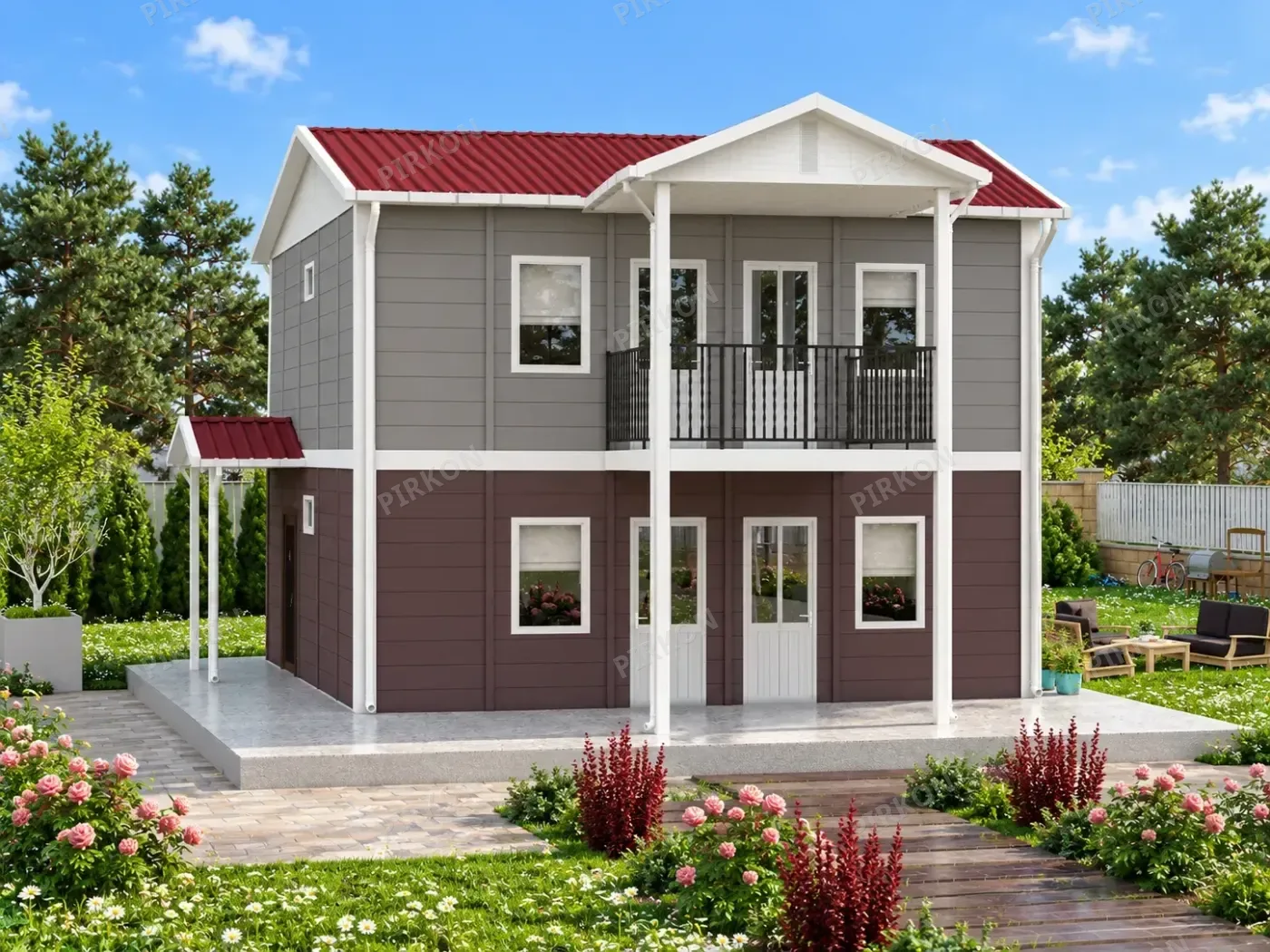 114 m² İki Katlı Prefabrik  Ev
