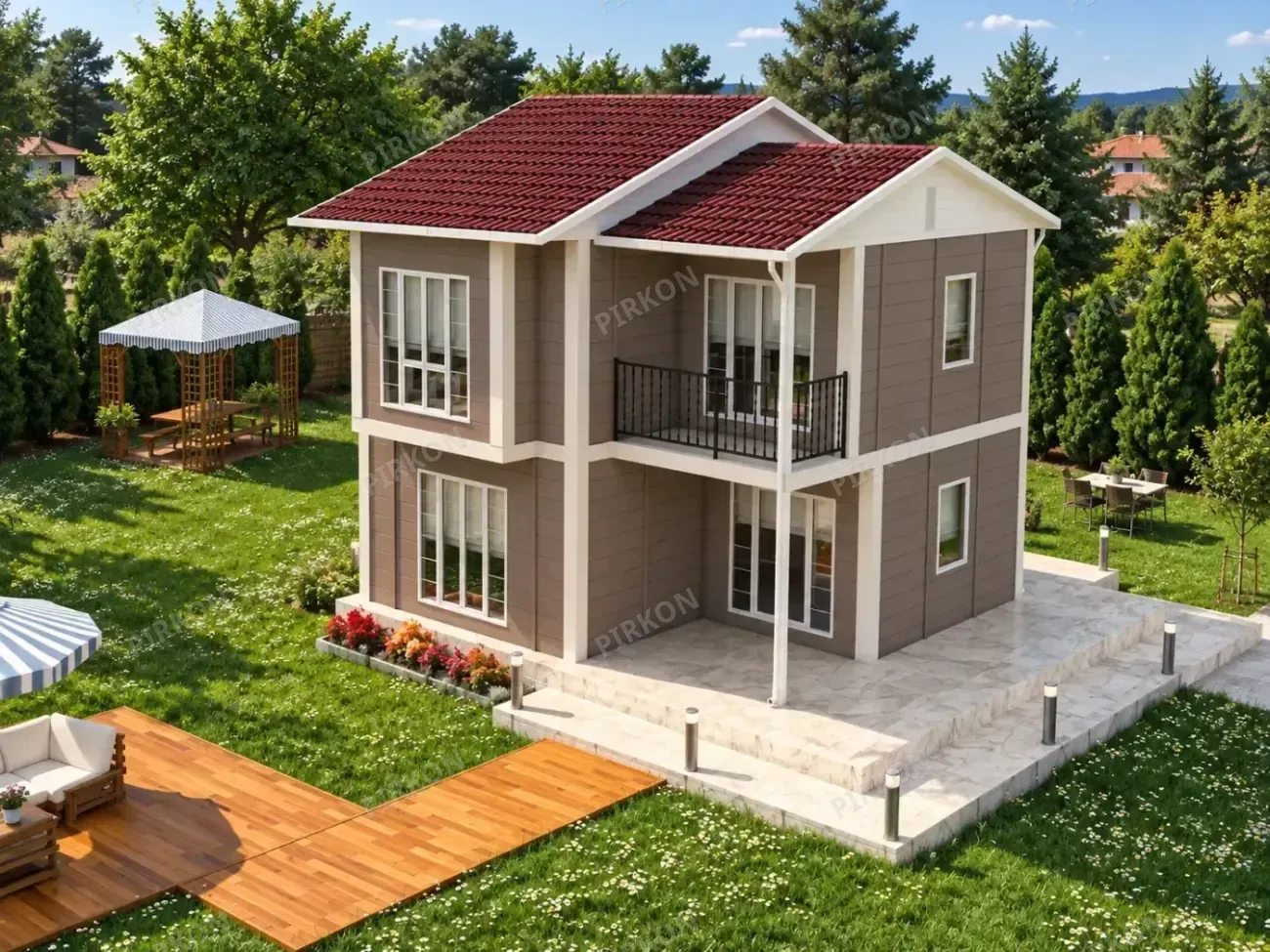 90 m² İki Katlı Prefabrik  Ev